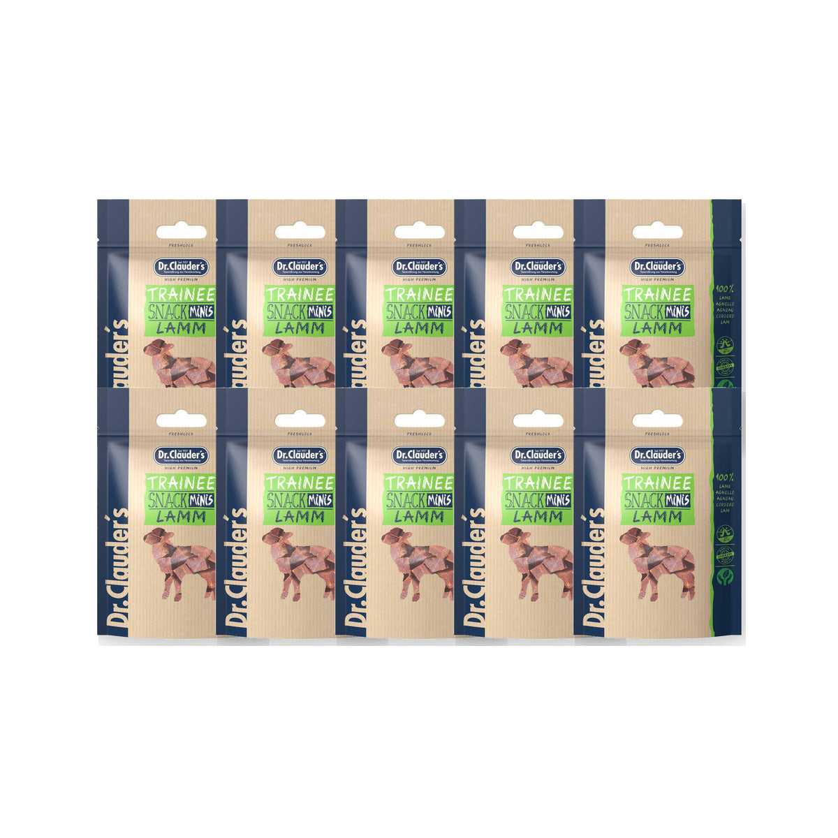 10 Pack - Dr. Clauder's Trainee Mini træningsgodbidder med lam 50g