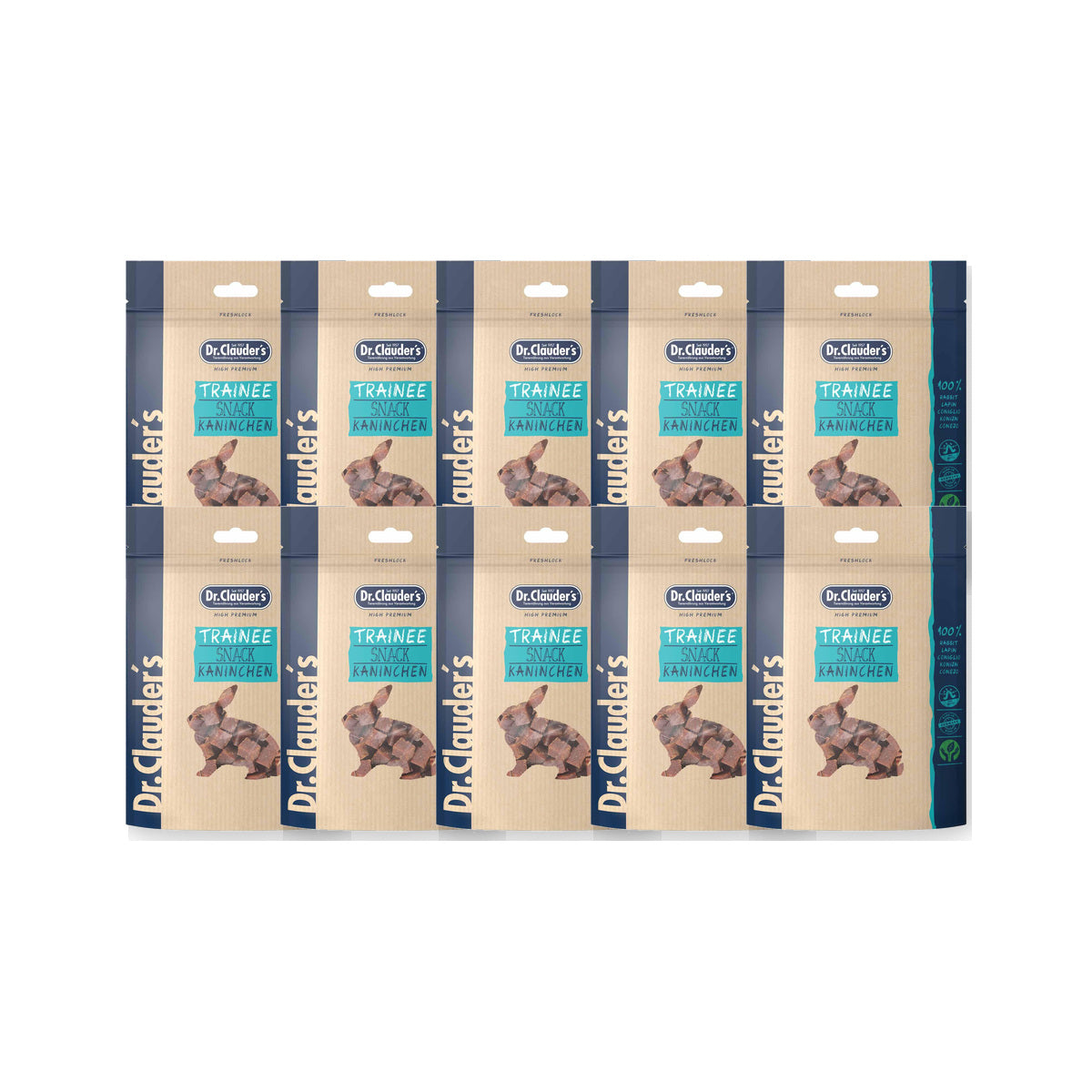 10 Pack - Dr. Clauder's Trainee Medium træningsgodbidder med kanin 80g