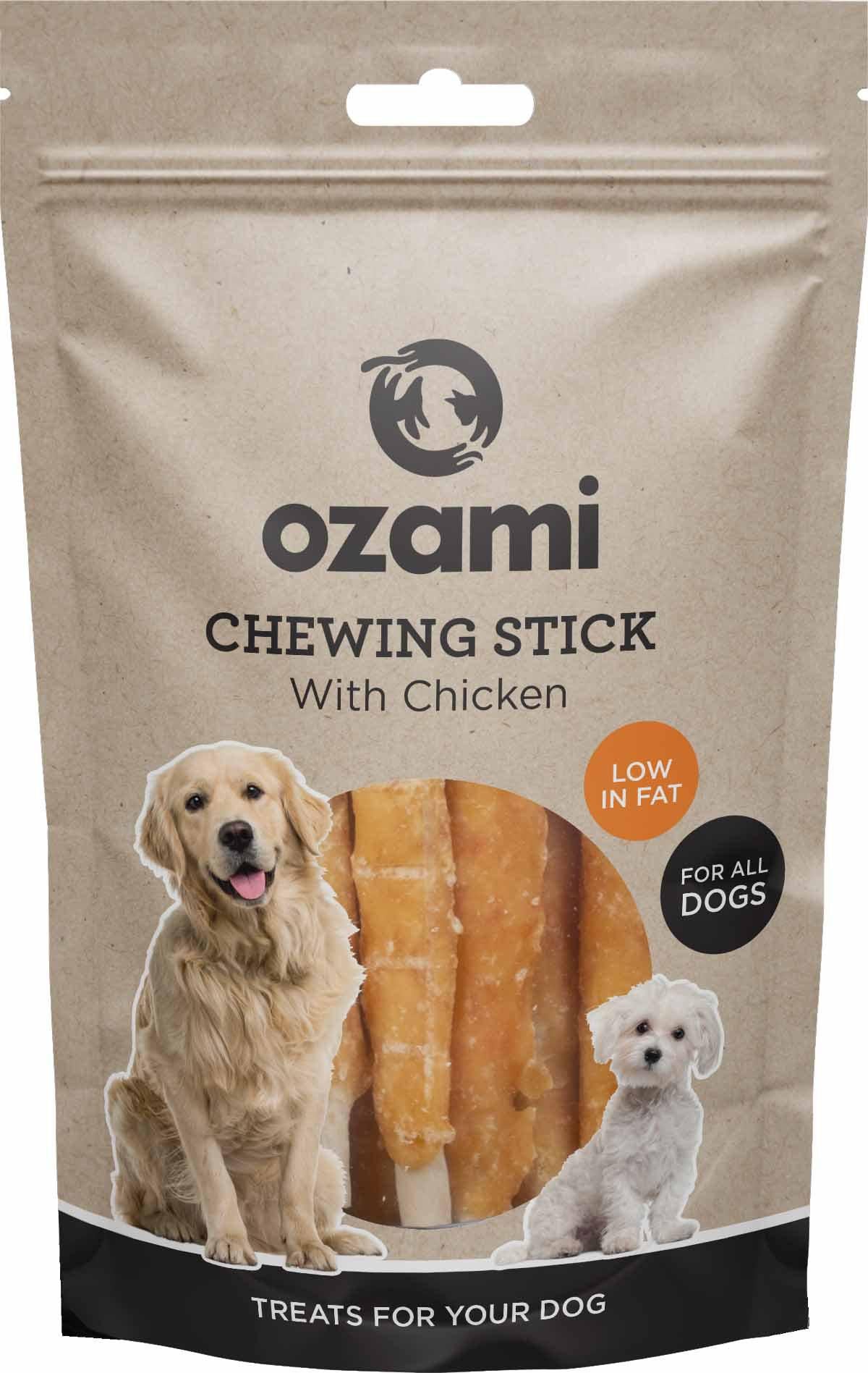 10 Pack - OZAMI tyggeben med kylling 11cm 100g